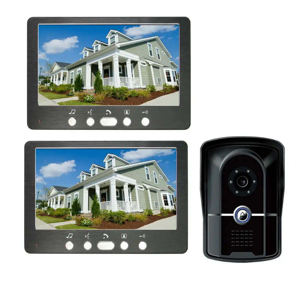 

7" LCD Wired Villa Video Doorbell Door Phone Kit Monitoring System Night Vision Camera+Indoor Monitor Visual Intercom Doorphone