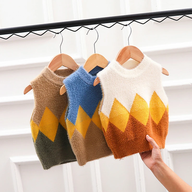 Детский свитер Пуловер для маленьких девочек шерстяной жилет без рукавов