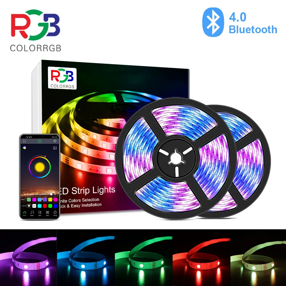 10 м 20 светодиодный RGB полосы светильник приложение Управление Цвет меняющийся SMD
