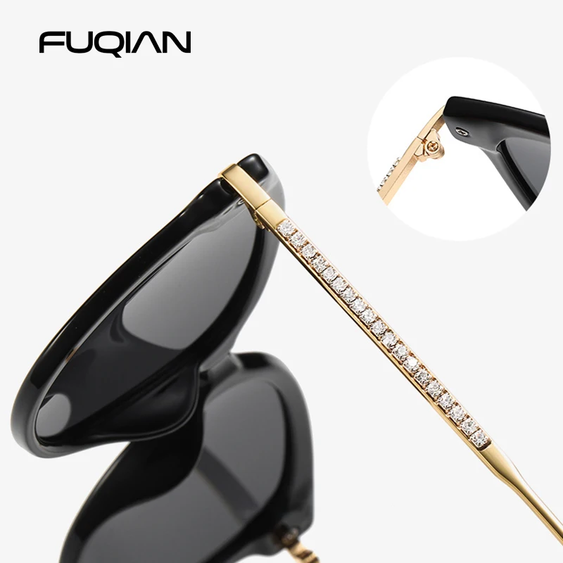 Поляризованные женские солнцезащитные очки FUQIAN брендовые кошачий глаз