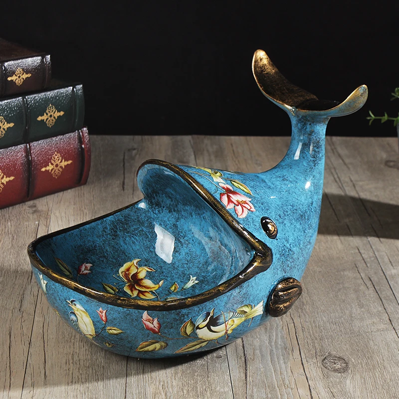 Кит искусственная смола скульптура статуя аксессуары для украшения дома чешский