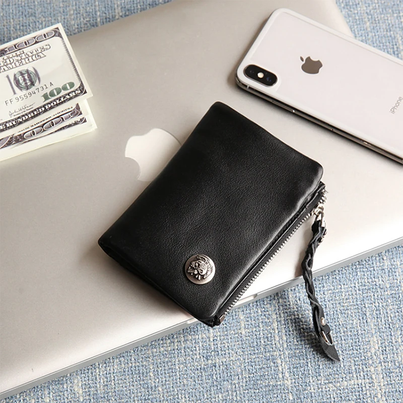 Мужской кошелек из натуральной кожи роскошные дизайнерские Короткие Двойные