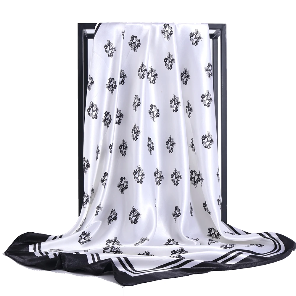 Женский платок для волос с принтом модная Роскошная брендовая зеленая бандана