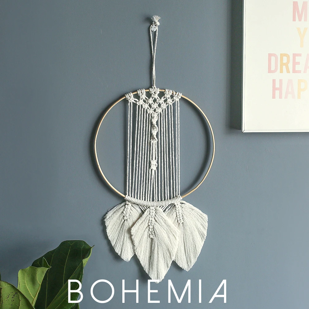 

Macrame Dreamcatcher Wall Hanging Tapestry Cotton Rope Woven Ornaments Woven Wall Art Hanging Home