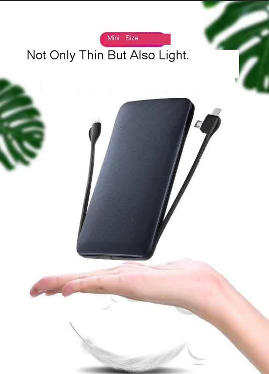 Vogek 10000 мАч Внешний аккумулятор для iPhone X 8 samsung S9 usb type C вход с зарядным кабелем внешний аккумулятор портативный внешний аккумулятор