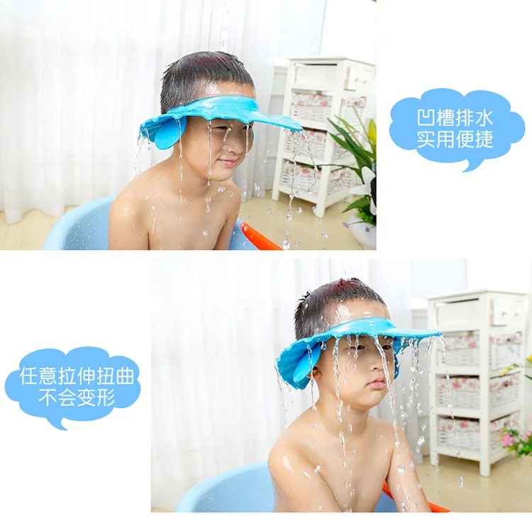 

Baby Shower Hat Child Bathing Cap Bath Adjustable Soft Baby Children Shampoo Bath Shower Cap Shampooing For Kids Head Eva Hair