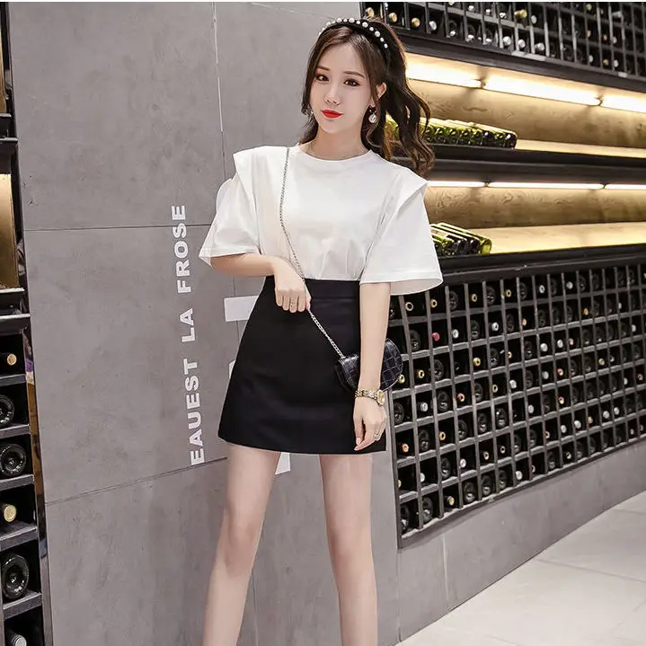 

Skirt women's new style in summer 2021 high waist and thin A-line buttock skirt