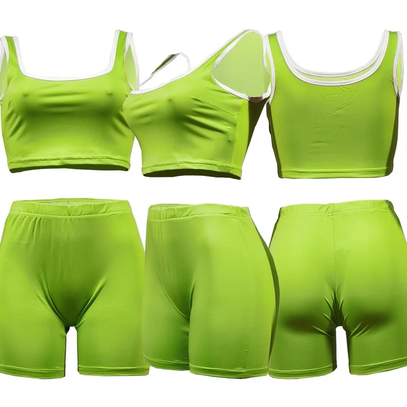 

Summer 2021 Women's Fashion Casual Solid Color Vest Shorts Suit DAFIFY