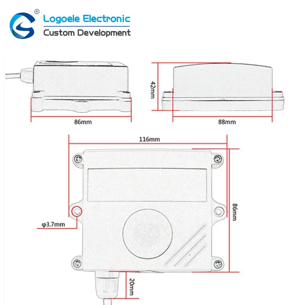 

LED display Electrochemistry RS485 temp humidity air quality ozone o3 sensor