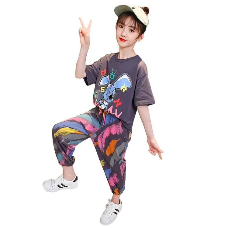 

Girls' Suit 2021 New Children's Summer Sports Two-Piece Suit Fashion Outdoor Beautiful