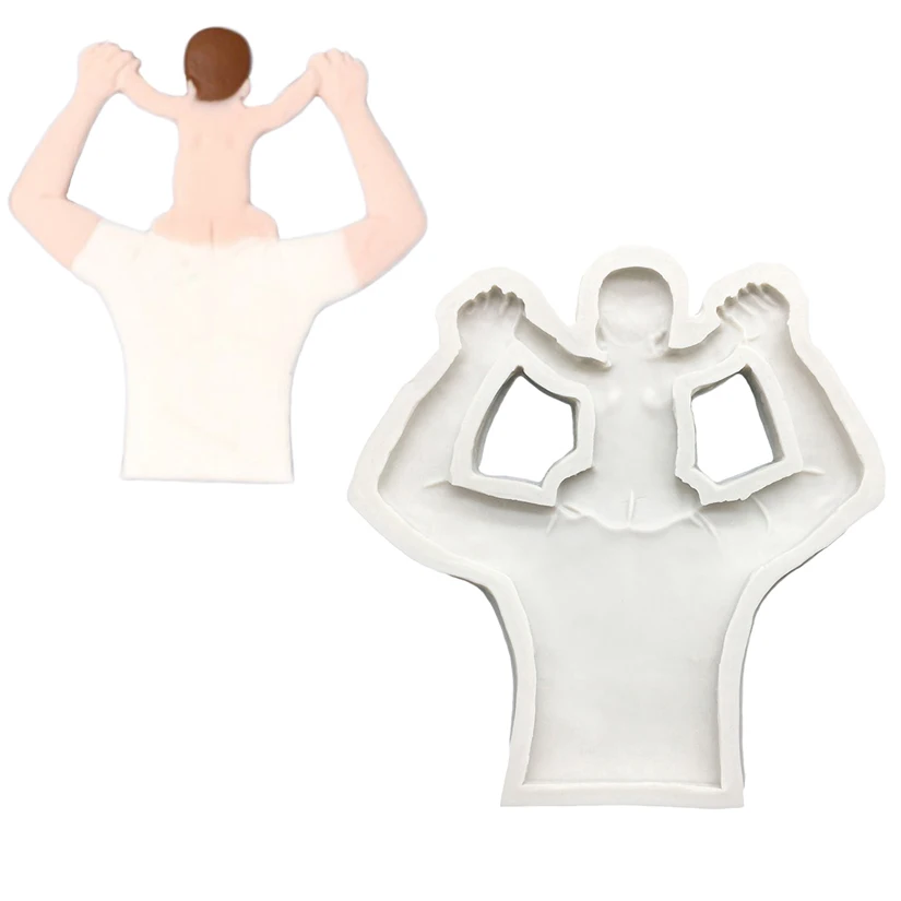 

Father And Son Silicone Sugarcraft Mold Cupcake Baking Mold Fondant Cake Decorating Tools