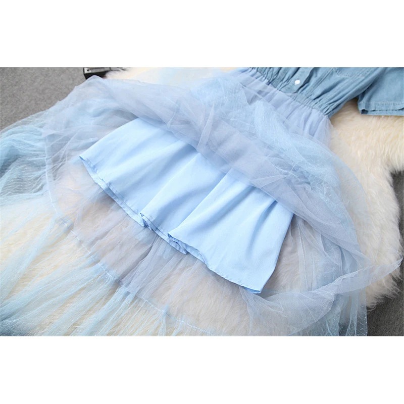 Женские летние платья модельные дизайнерские сетчатые Повседневные до середины