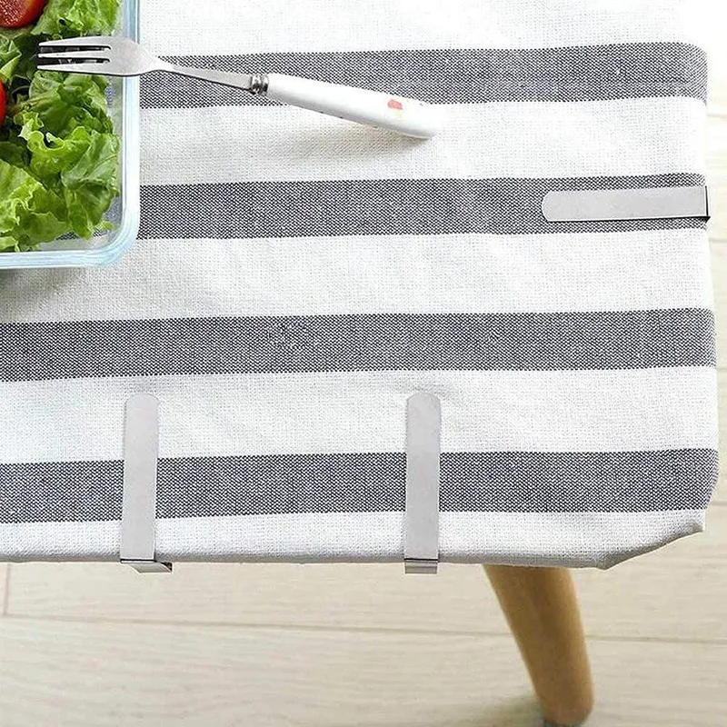 4 Pcs Stainless Steel Tablecloth Clip Non-Slip Adjustable Table Cover Clamps Cloth Holders For Party Picnic | Обустройство дома