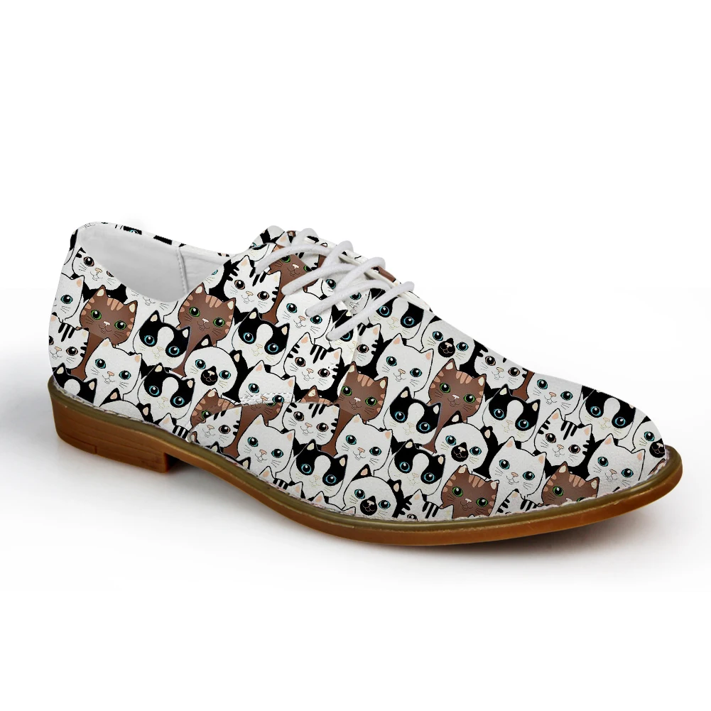 

Новейшие повседневные мужские туфли из искусственной замши с рисунком кошачьего лица, на шнуровке