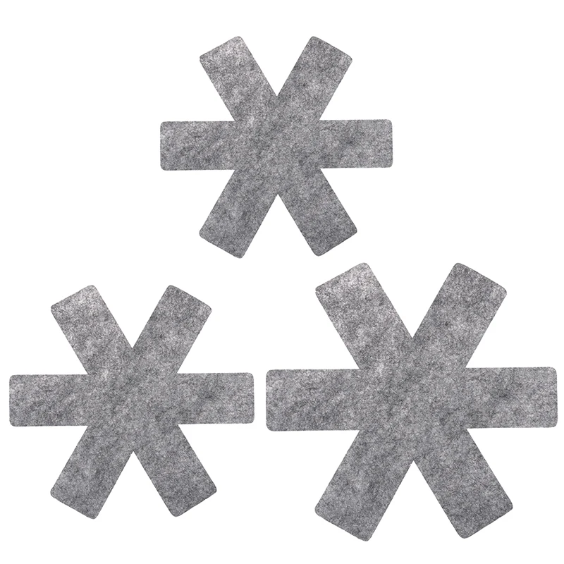 Разделители для кастрюль и сковородок 3 шт./лот с серым принтом премиум-класса