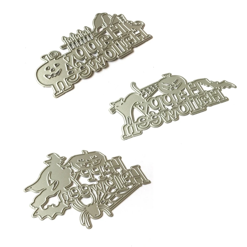 

3pcs/set Happy Halloween Metal Cutting Dies Stencil Scrapbooking DIY Album Stamp Paper Card D7WE