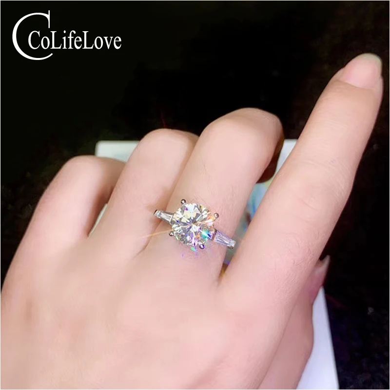 Женское Обручальное кольцо из серебра 100% пробы с муассанитом | Украшения и