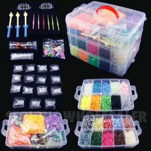 

DIY Toy Rubber Loom Bands Set Kid Bracelet Silicone Rubber Bands Elastic Weave Loom Bands Children Arts Crafts Toys
