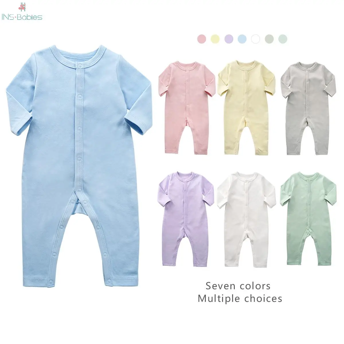 Детский комбинезон с длинным рукавом из чистого хлопка | Мать и ребенок