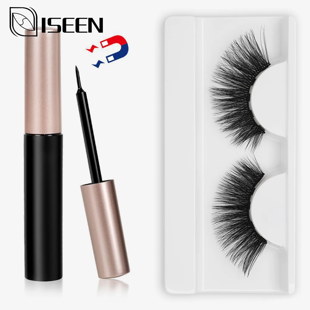 Магнитная жидкая подводка для глаз водостойкая гладкая розовое золото бутылка