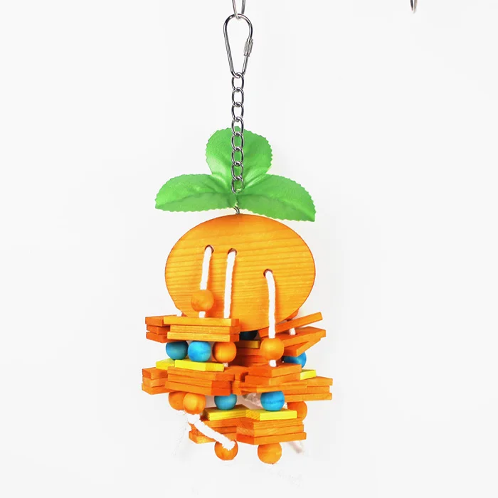 orange Игрушка для птиц жевательная игрушка для домашних животных Попугай Cockatiel Parakeet красочные деревянные блоки кусачки для домашних животных игрушки - Цвет: orange