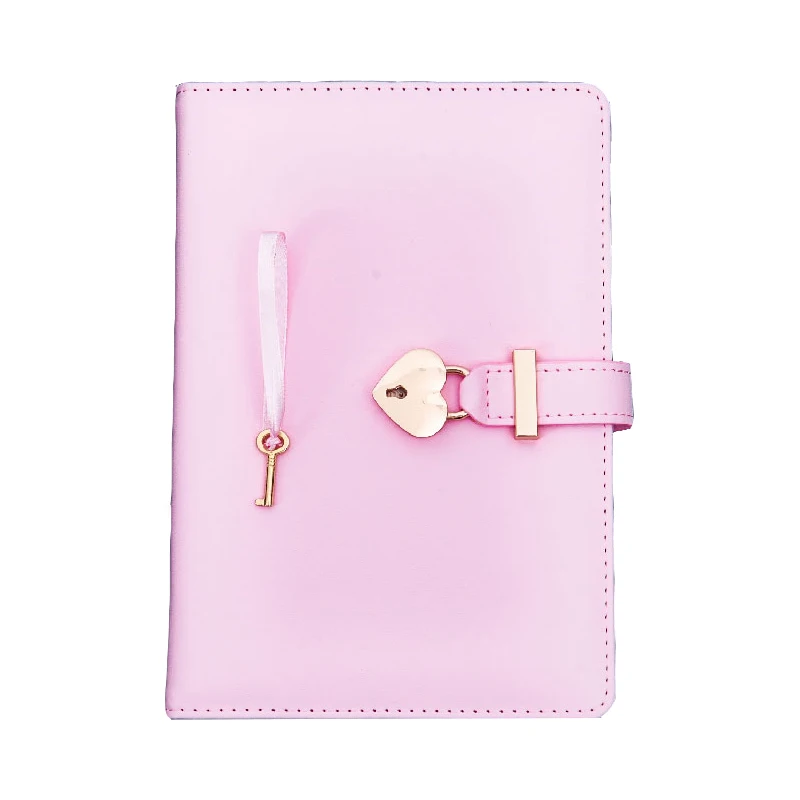 2021 New A5 Girl Powder Fashion Simple Pure Color Heart Lock Calendar Notebook Essential Gift Stationery For Friends And Lovers |