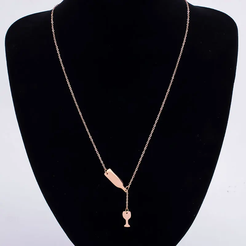 WAWFROK 2017 модное женское колье кулон из нержавеющей стали ожерелье с пивом