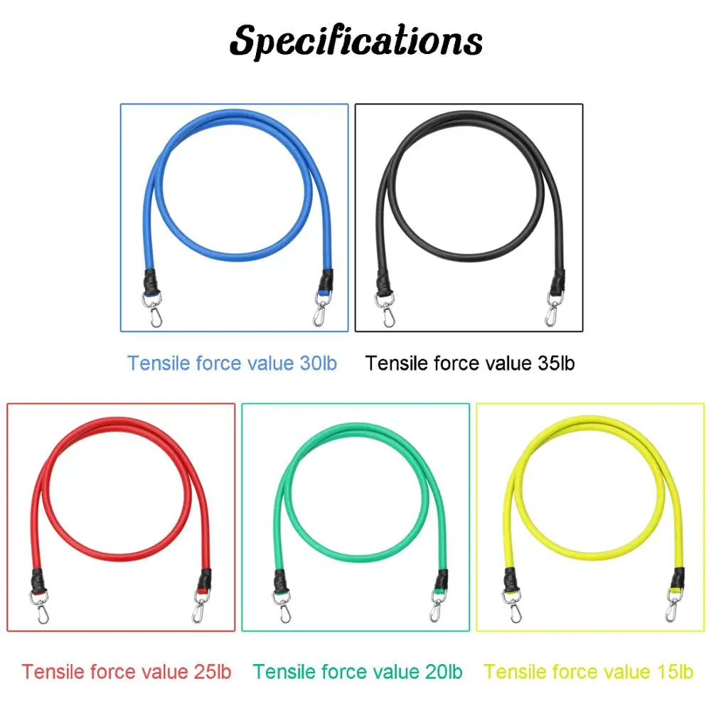 11 шт. фитнес Тяговая веревка Резистентные ленты латексная сила тренажеры для