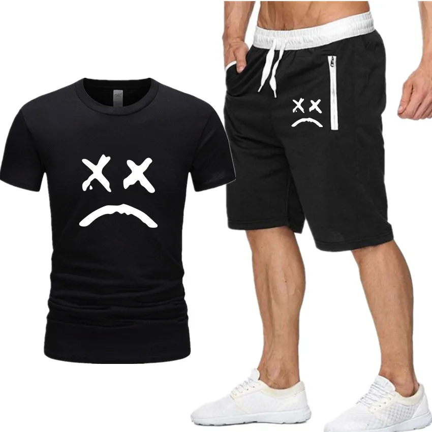 Love lil. Открытый спортивный костюм с принтом футболка + шорты модные тенденции в