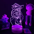 Ночник Genshin Impact, фигурка Мона, меняющая цвет, Usb-аккумулятор, прикроватная лампа для спальни, Декор, геймер, подарки на день рождения