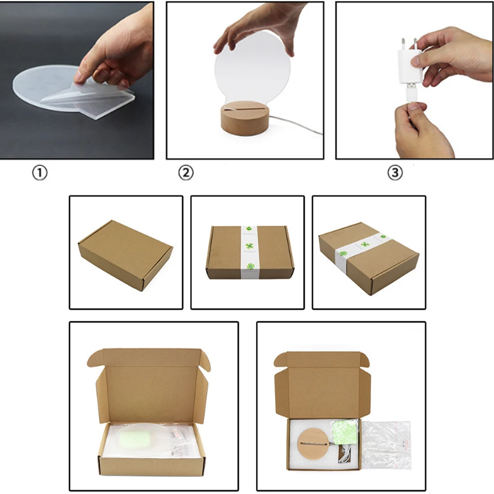 Акриловый ночник 3D для спальни декоративный прикроватный светильник в виде