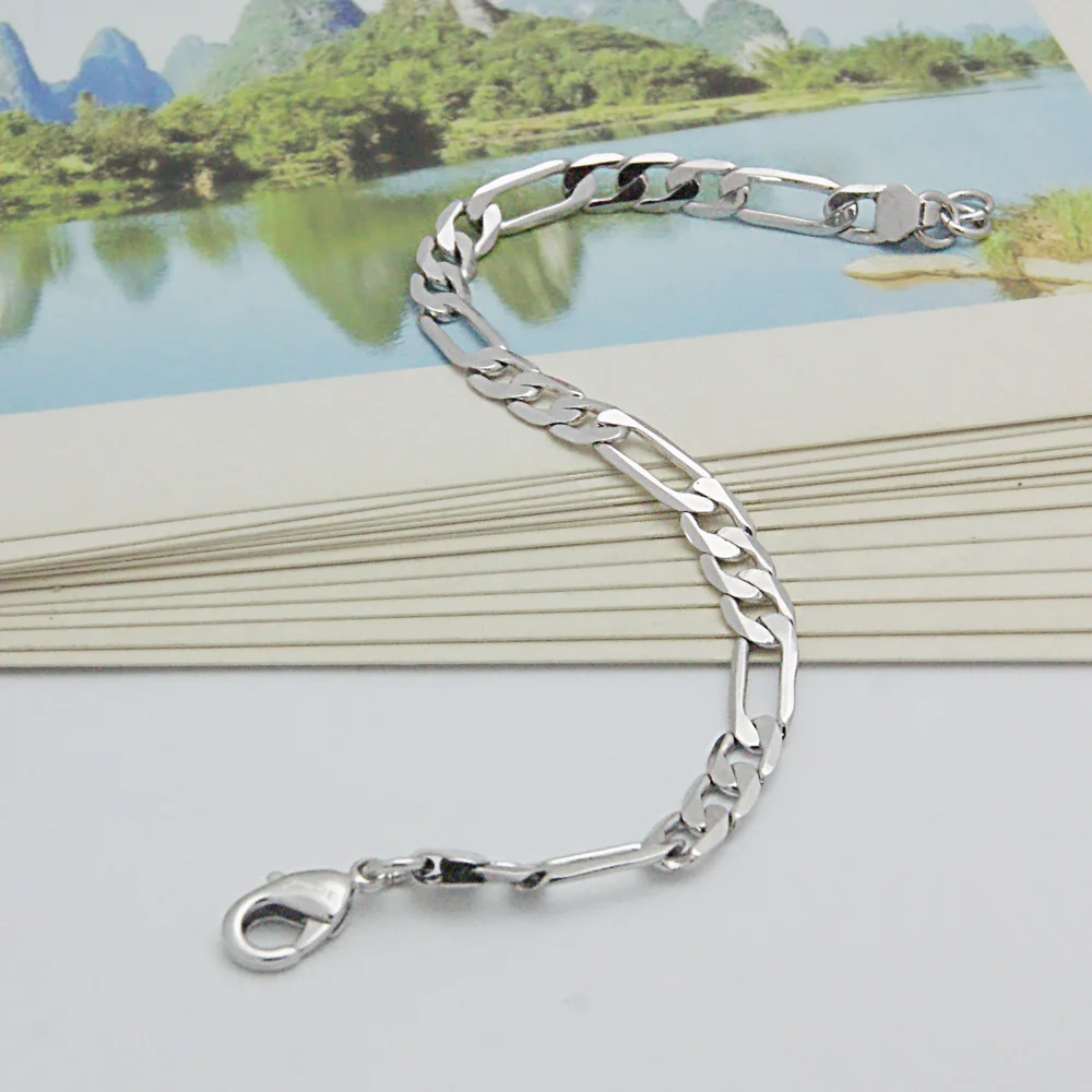 Новый мужской посеребренный браслет с вырезами властителя для денег изысканное