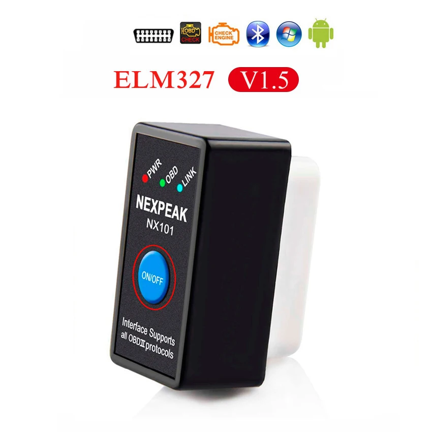 Bluetooth V1.5 PANDUK новейший ELM327 V1.5 Bluetooth OBD2/obd ii v2.1 автомобильный диагностический инструмент Android автоматический диагностический инструмент Obd2 сканер - Цвет: Bluetooth V1.5