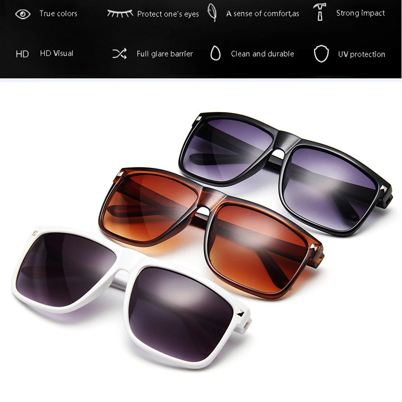 

Солнцезащитные очки с квадратными заклепками для мужчин и женщин, роскошные брендовые, в стиле ретро, чёрные