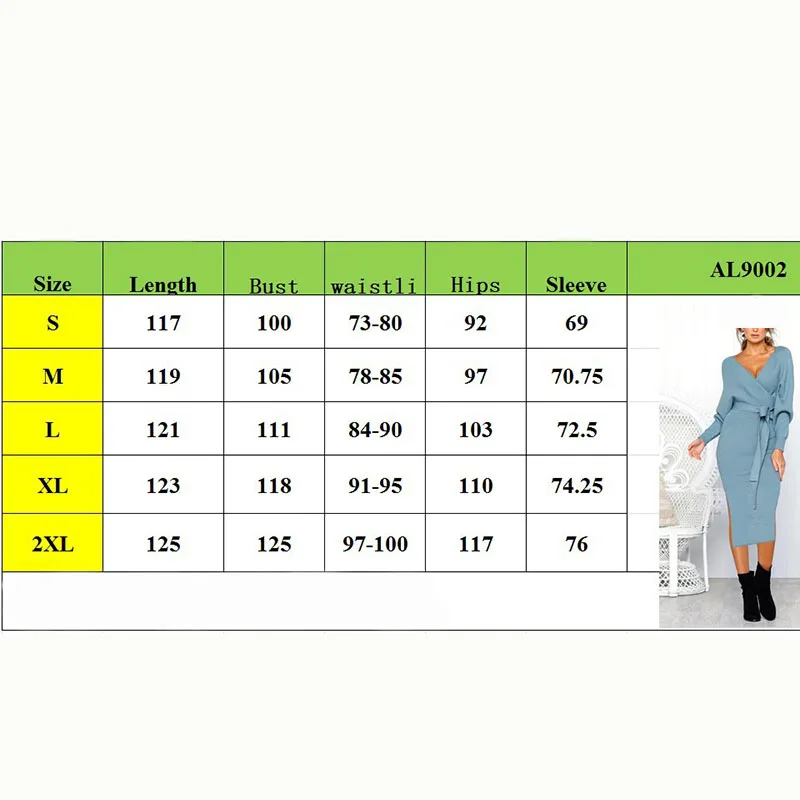 

2020 Autumn winter sexy Women dress Knitted Sweater Dress Wrap Belted Vestidos Long Sleeve Solid V Neck Casual Women's Dresses