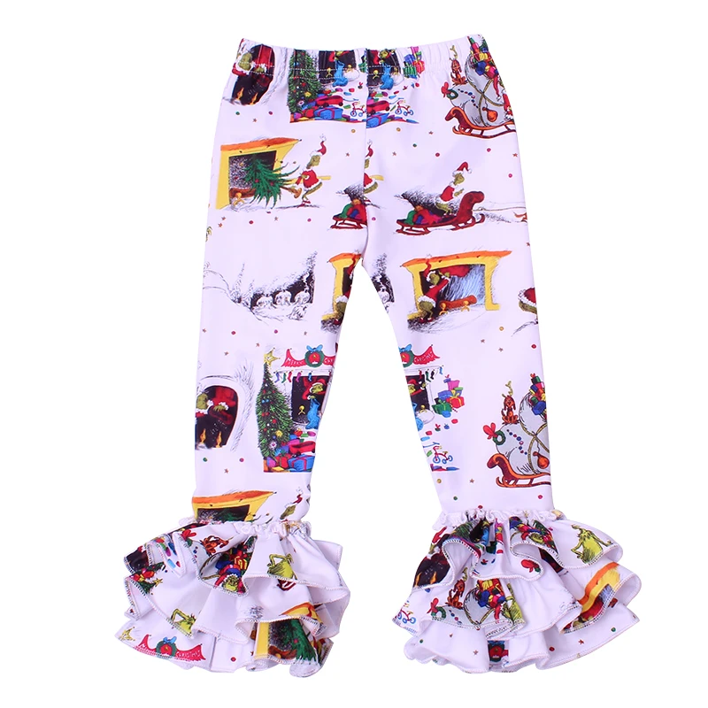 Леггинсы для девочек тройная оборка с оборками|Брюки| |