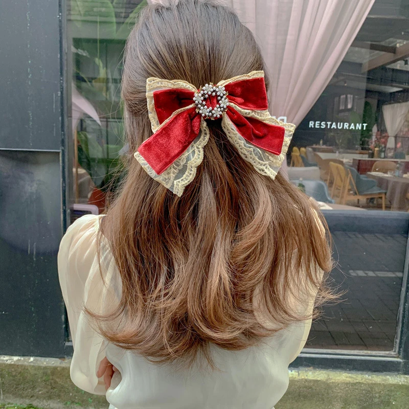 

New bow clip fiocco capelli for women's hair accessories spring clips for the back of the head noeud cheveux haarklemmen
