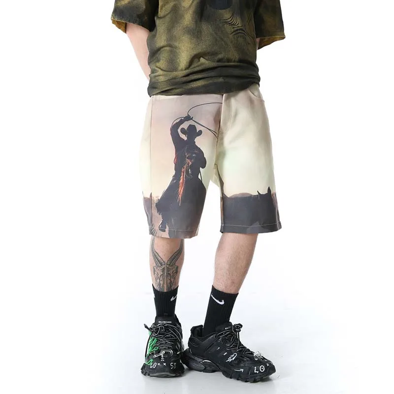 UNCLEDONJM мужские шорты с рисунком летние хлопковые Модные брендовые дышащие kanye