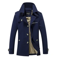 mens autumn new casual coat mens jacket medium and long mens slim windbreaker jacket mens fashion