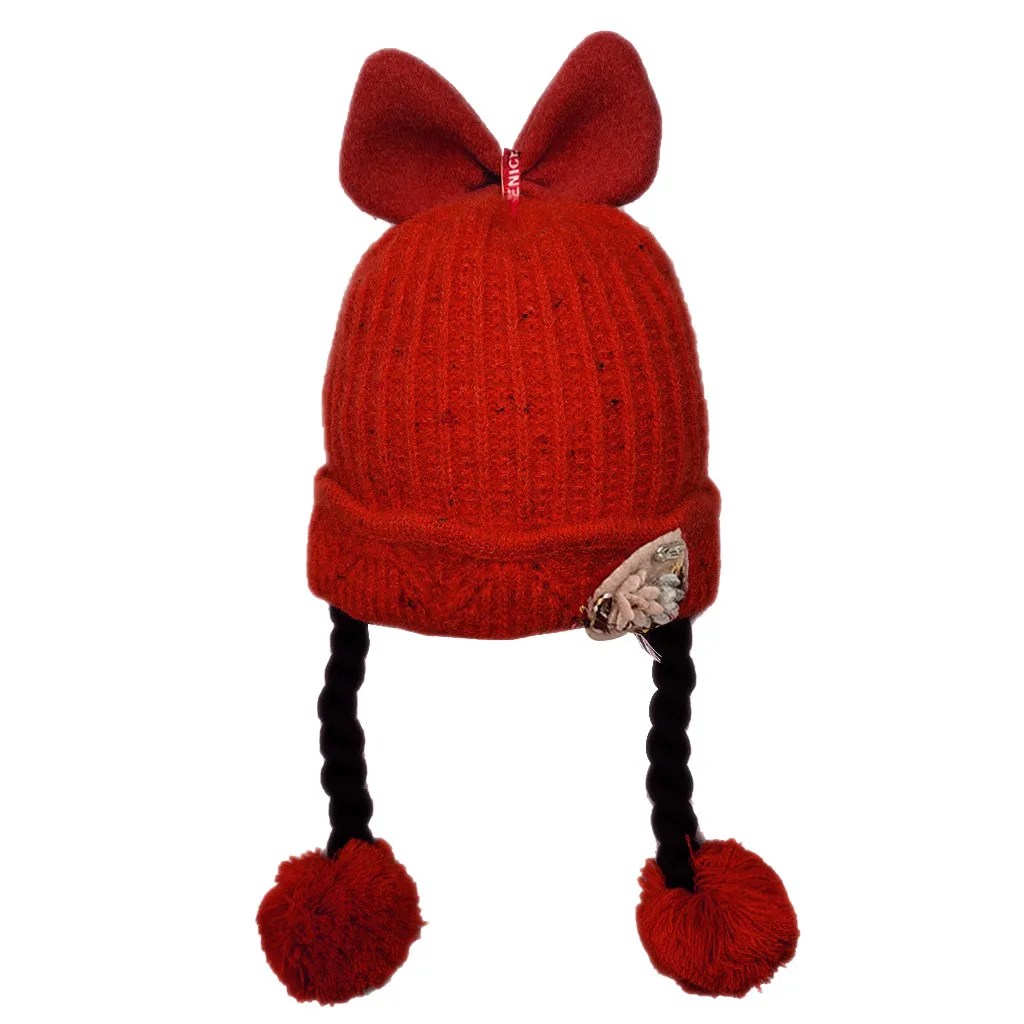 Милый вязаный зимний шарф для девочек и мальчиков с ушками теплый костюм