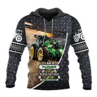 autumn new design beautiful tractor costume unisex fashion casual 3d all over printed hoodiesweatshirtzip up hoodie
