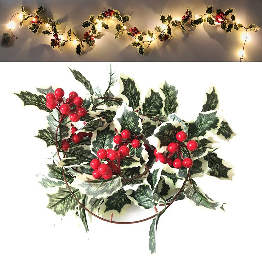 

2m 20LED Artificial Red Fruit Rattan String Light Christmas Wedding Fairy Garden Room Decor Thanksgiving Home Decoration