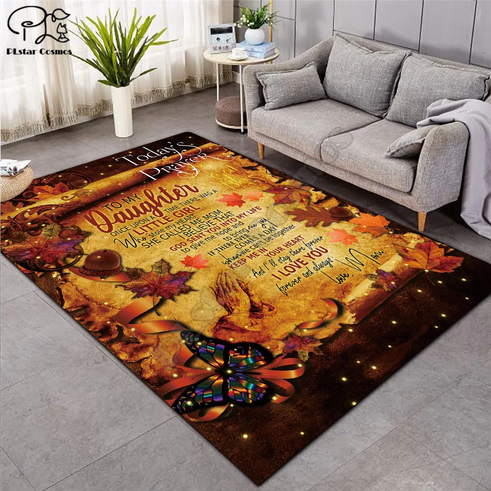 

To My Daughter Letter Pattern Fashion Soft Flannel 3D Printed Rugs Mat Rugs Anti-slip Large Rug Carpet Home Decoration 02