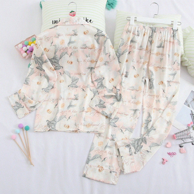 Женская пижама с длинным рукавом и цветочным принтом в стиле Instagram|Комплекты