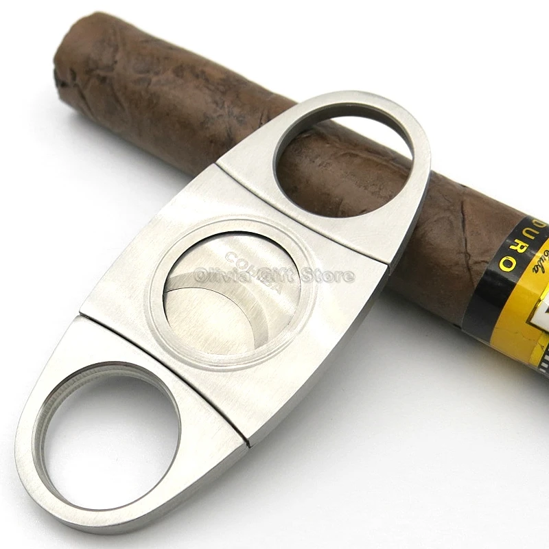 COHIBA Stainless Steel Cigar Cutter Sharp Blade Cigarette Metal Knife Guillotina With Gift Box Tobacco Smoking Tool | Дом и сад