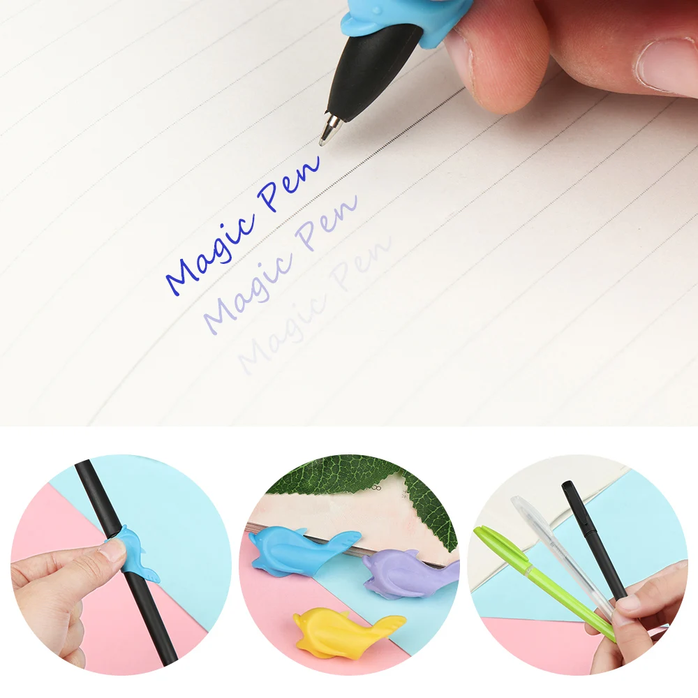 Buy 1Set Automatic Fade Pen Kit Magic Disappearing Refill Invisible Blue Ink Gel Pens Groove Copybook Calligraphy Writing on