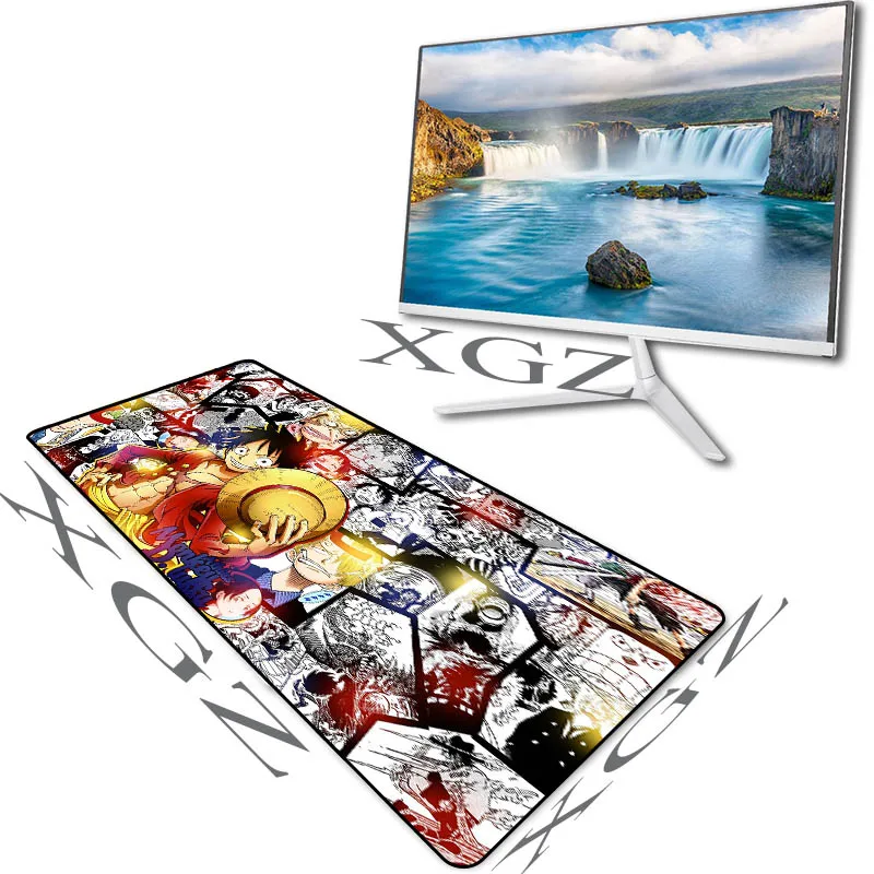 Большой игровой коврик для мыши XGZ с аниме Луффи черный компьютерного стола