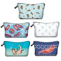 organizer bag cosmetic bag toiletry tool pouch otter printing case makeup printing lovely cartoon sloths otter cosmetic case bag