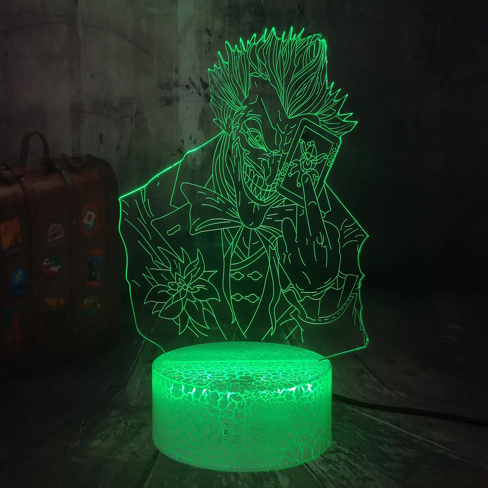 Холодный DC Joker Poker Face Smile Jack клоун Детский Светильник 3D светодиодный ночник