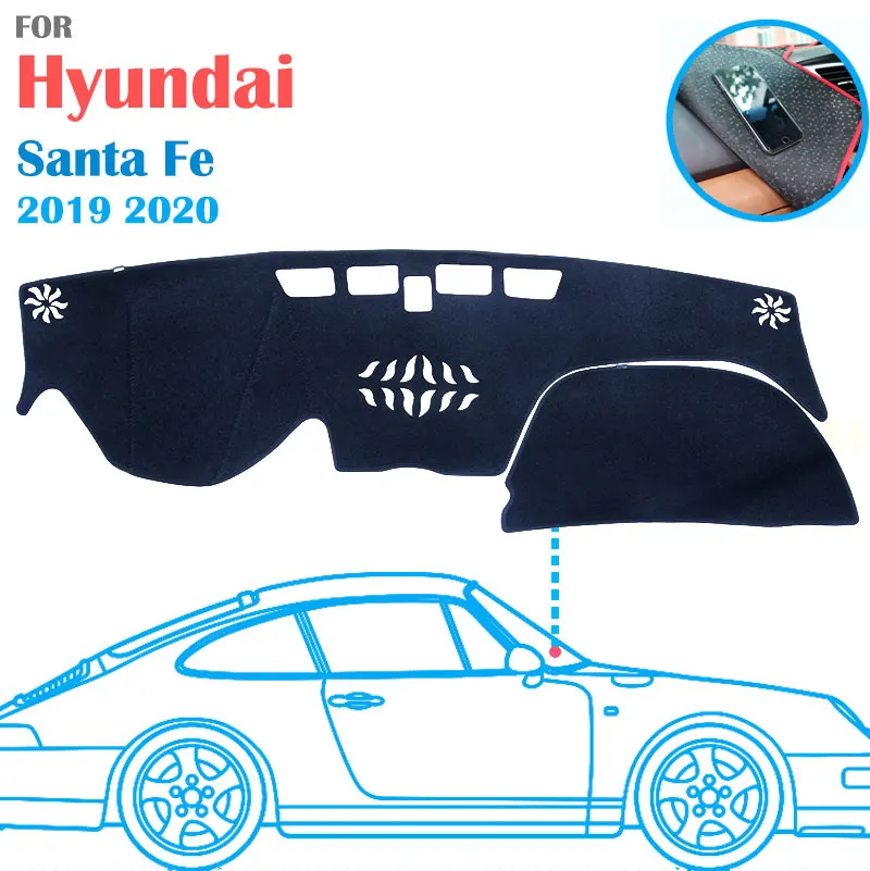 

for Hyundai Santa Fe 2019 2020 TM Car Dashboard Cover Auto Non-slip Dash Mat Silicone Protective Pad